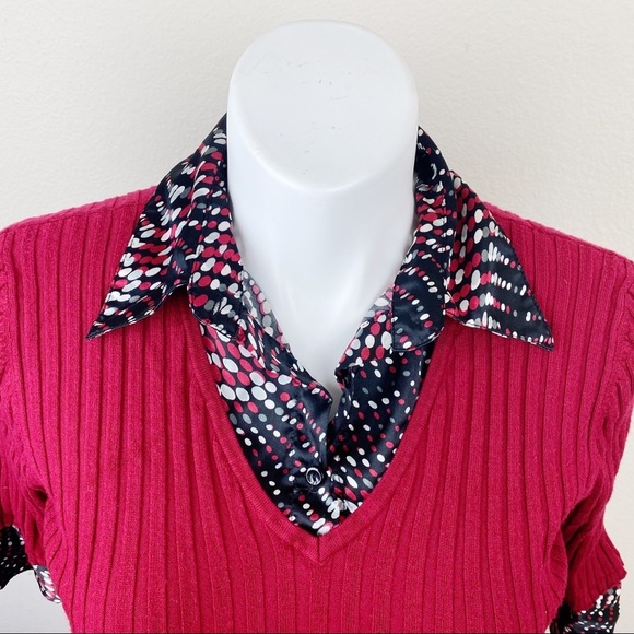 Studio 1940 Women's Layered Red Sweater Top Large - Picture 3 of 12